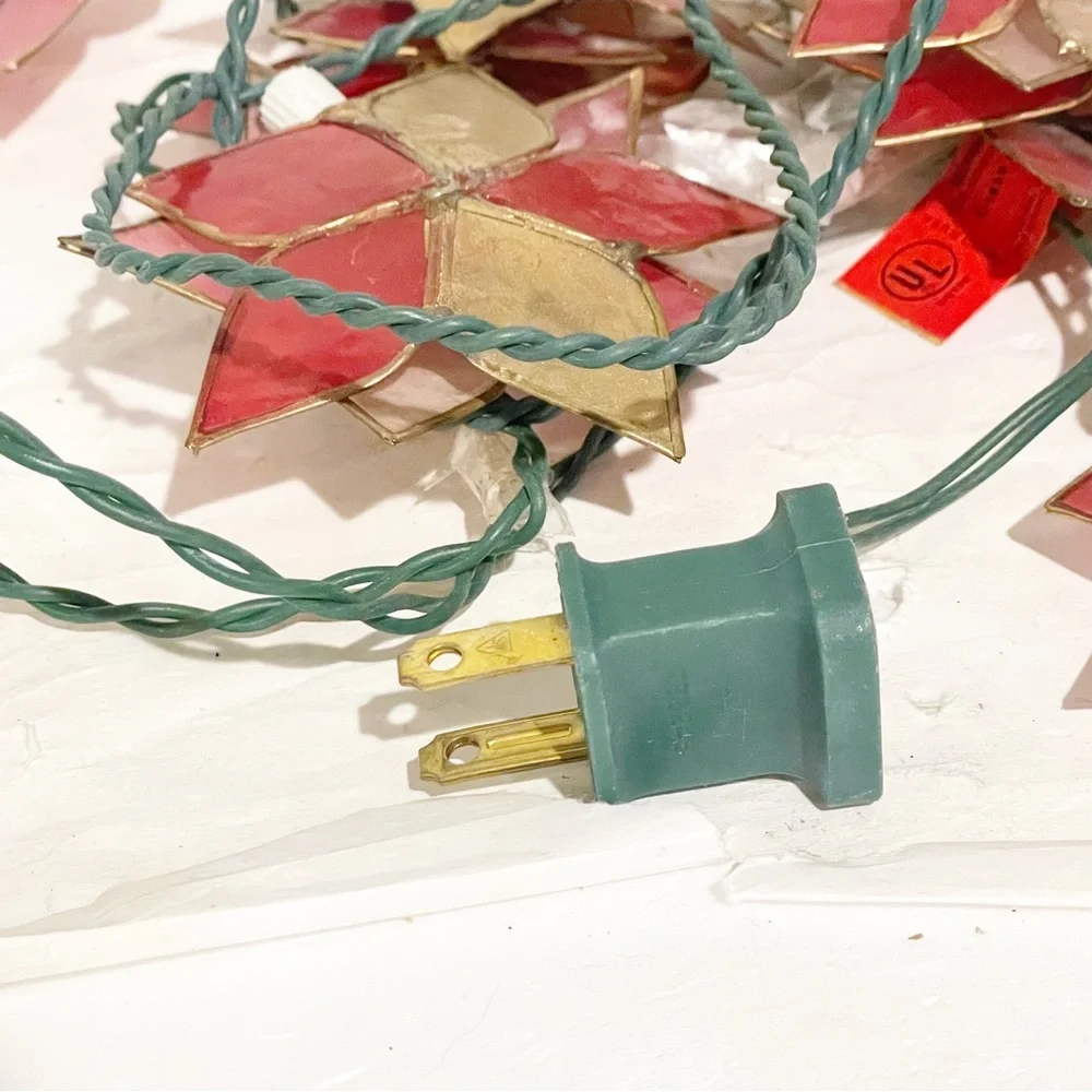 Kurt Adler 1985 Vintage Christmas Flowers String Lights‎ NOT WORKING Decoration
